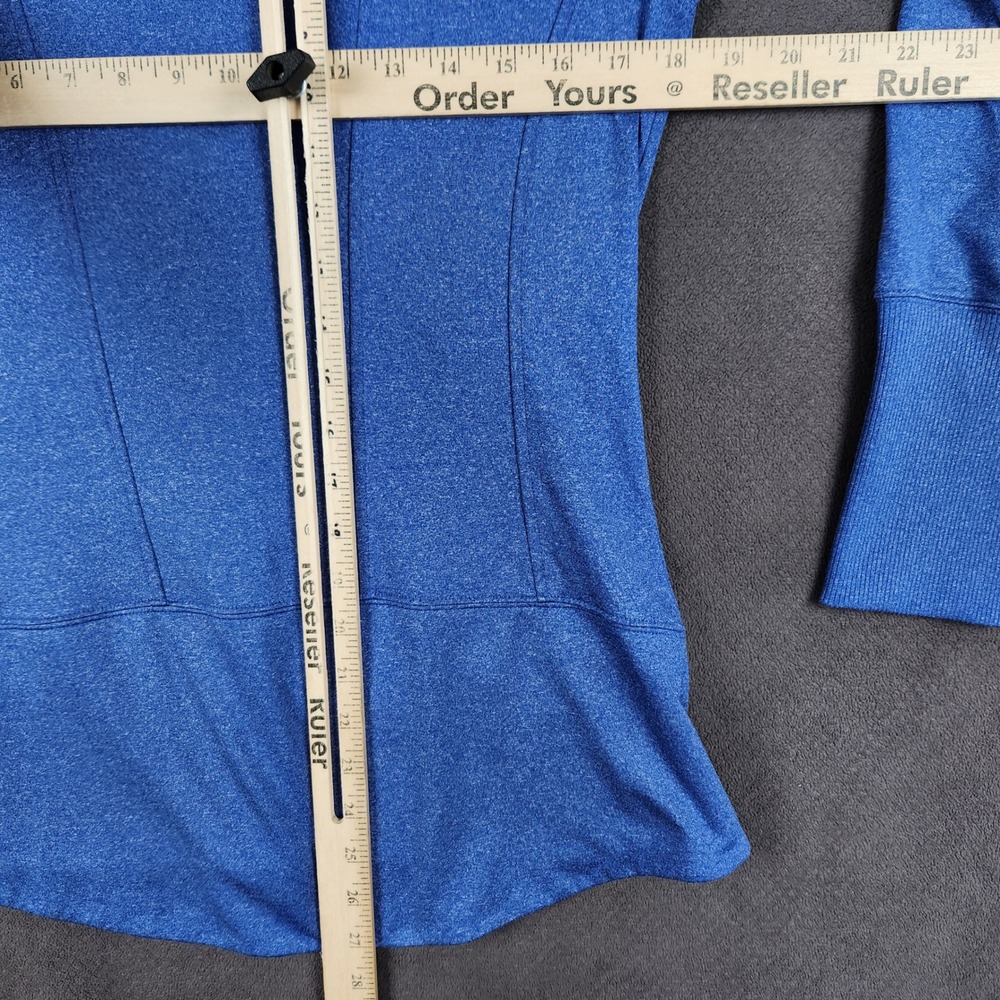 Alo Yoga Full Zip Hoodie Womens Small Blue Heather Thumbhole Athletic Jacket - Picture 5 of 7